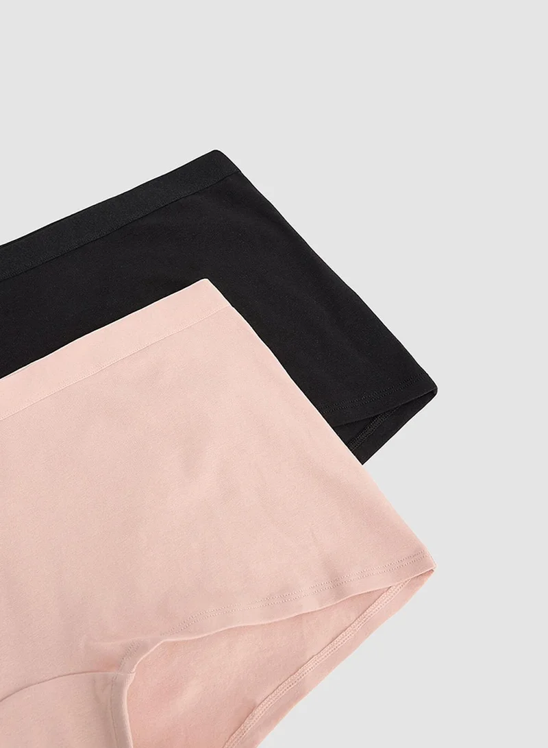 Penti Multicolour Penti Multicolour 2-pack Low Waist Cotton Boxers Briefs for Women | Best Price UAE
